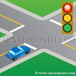 must STOP at red traffic signal light