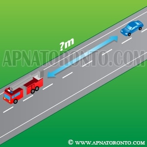 distance drivers must maintain from an emergency vehicle