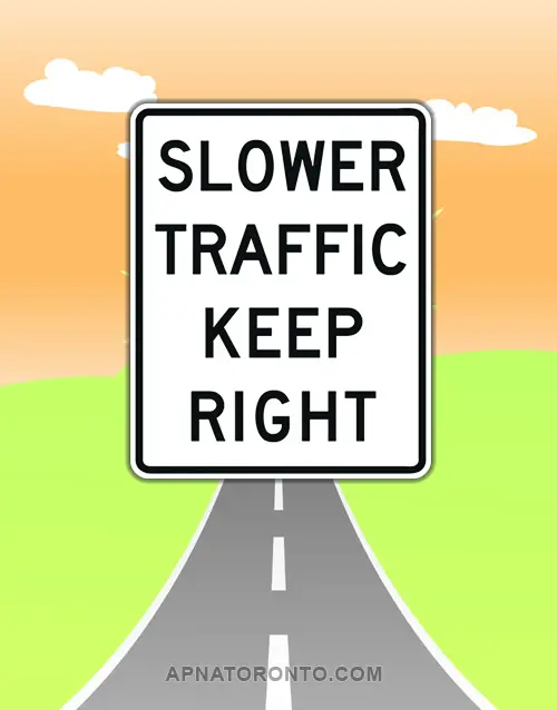 Slow traffic on multi-lane roads must keep right