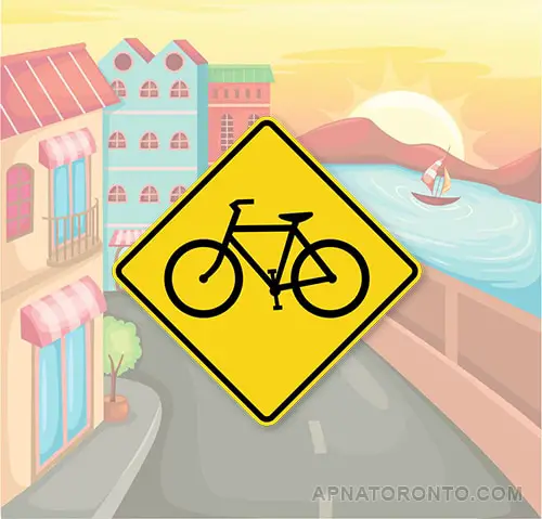 Bicycle crossing ahead